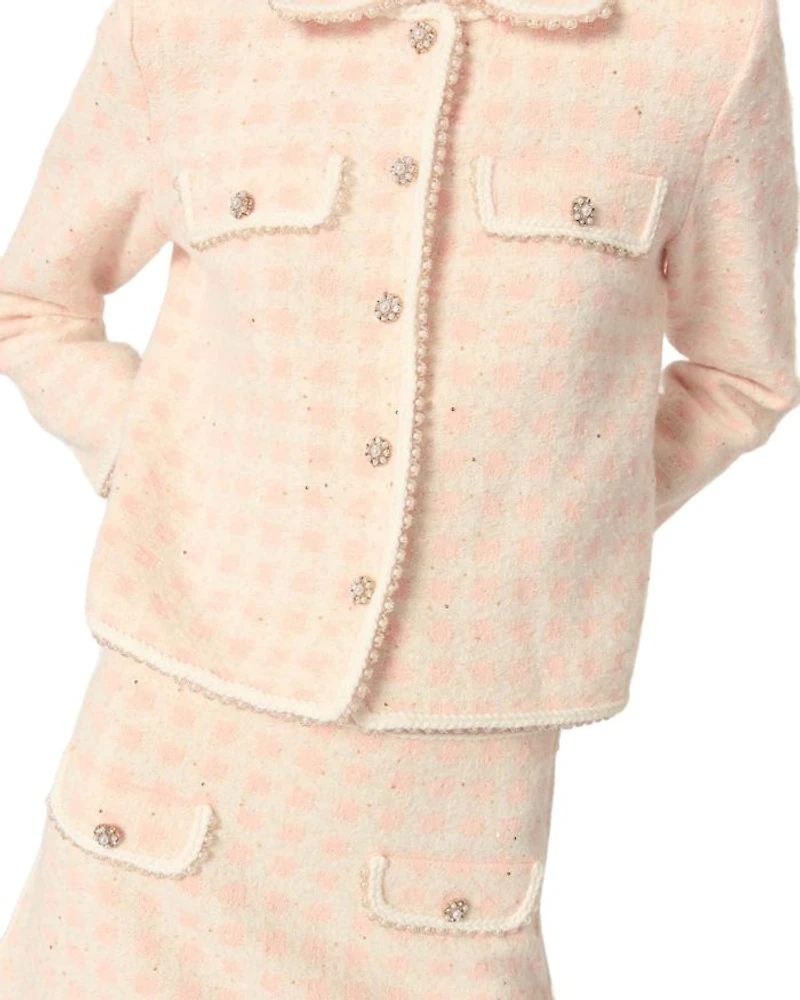 Tweed Effect Knit Jacket