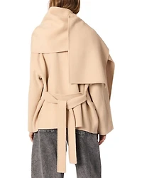 Double-Faced Coat with Scarf