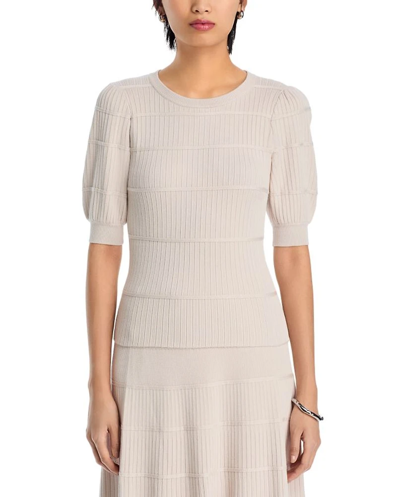 Blouson Sleeve Textured Top
