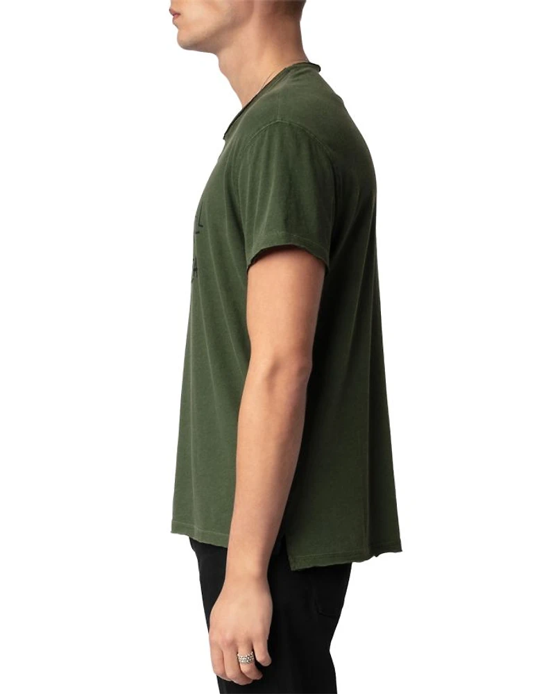 Monasti Cotton Rock 'N' Roll Graphic Henley