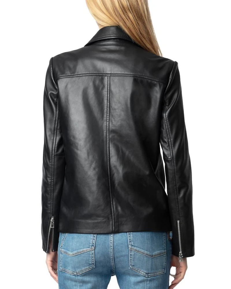 Lienna Embossed Leather Jacket