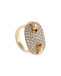 18K Yellow Gold Pavé Diamond Statement Ring