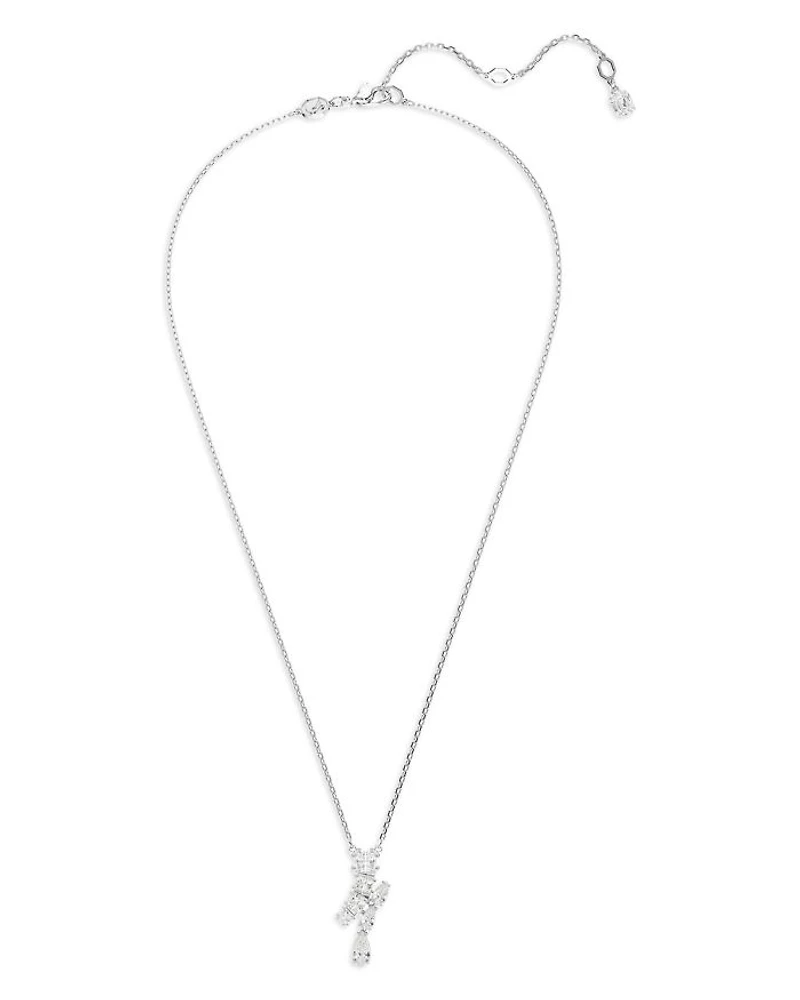 Matrix Mixed Cut Crystal Pendant Necklace, 15"-18"