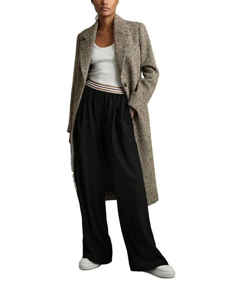 Petites Abs Striped Waistband Wide Leg Trousers