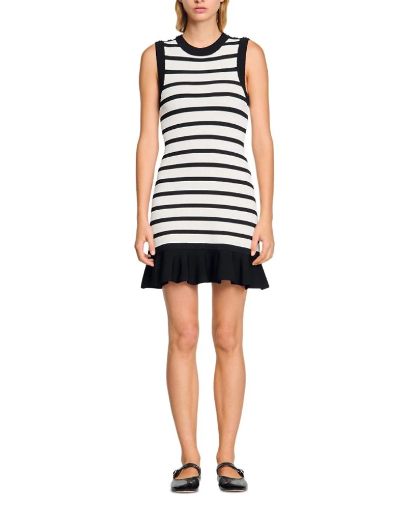 Striped Knit Short Dress