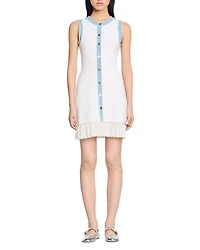 Short Knit Dress with Ruffles
