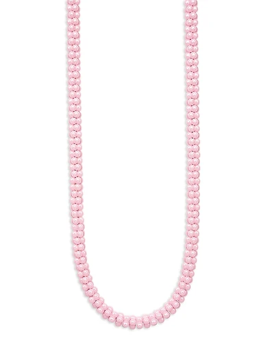 Lagos 18K Yellow Gold & Sterling Silver Pink Caviar Ceramic Bead Collar Necklace, 16