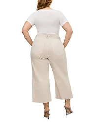 Good Waist High Rise Cropped Palazzo Jeans Bone