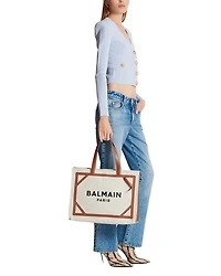 Women's B-Army 42 Canvas Tote Bag with Leather Details
