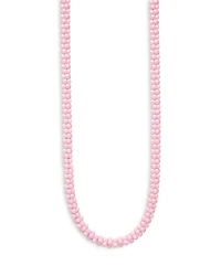 Sterling Silver Pink Caviar Ceramic Rope Necklace, 18"