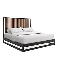 Caracole Pinstripe Slatted King Bed, Dark