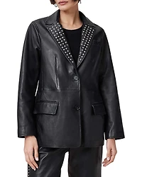 Allsaints Corinna Leather Studded Blazer