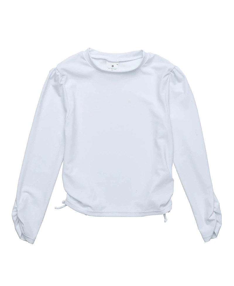 Snapper Rock Girls' Rouched Long Sleeve Rash Top - Little Kid, Big Kid