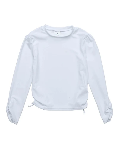 Snapper Rock Girls' Rouched Long Sleeve Rash Top - Little Kid, Big Kid