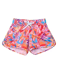Snapper Rock Girls' Blooming Sunset Sustainable Board Shorts - Little Kid, Big Kid