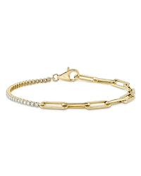 Shy Creation 14K Gold Colette Diamond Paperclip Link Bracelet