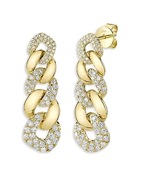 Shy Creation 14K Yellow Gold Kate Diamond Link Earrings, 1.03 tcw