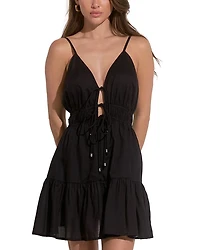 Tie Front Swim Cover-Up Dress