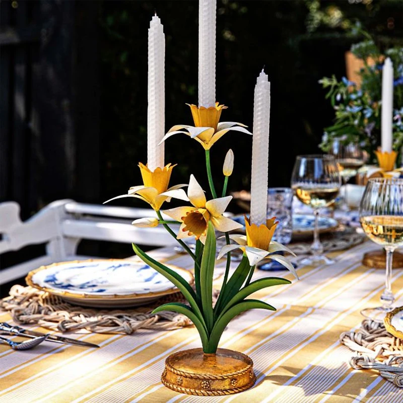 Meadow Walk Daffodil 14" Centerpiece Candelabra