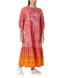 Uscita Stecca Printed 3/4 Sleeve Maxi Dress