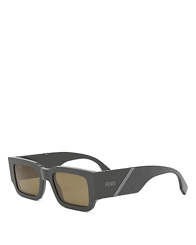 Fendi Diagonal Rectangular Sunglasses, 51mm