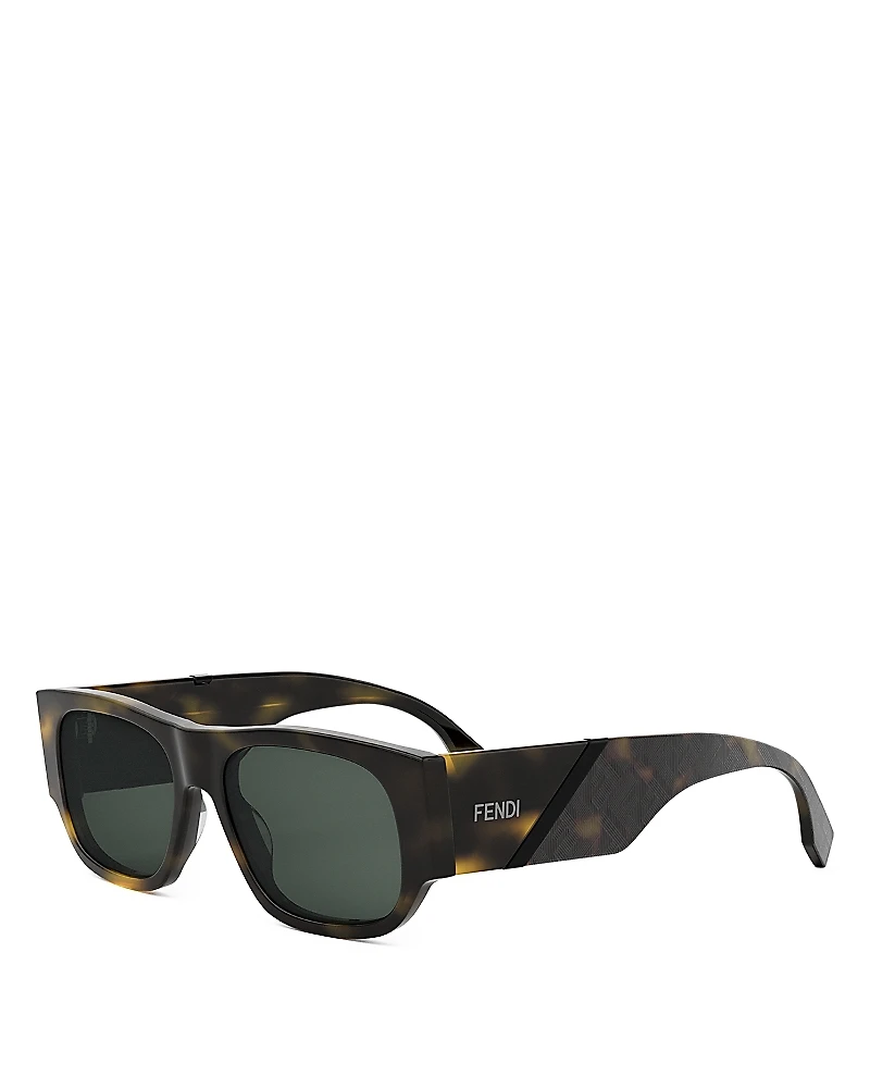 Fendi Diagonal Rectangular Sunglasses, 54mm