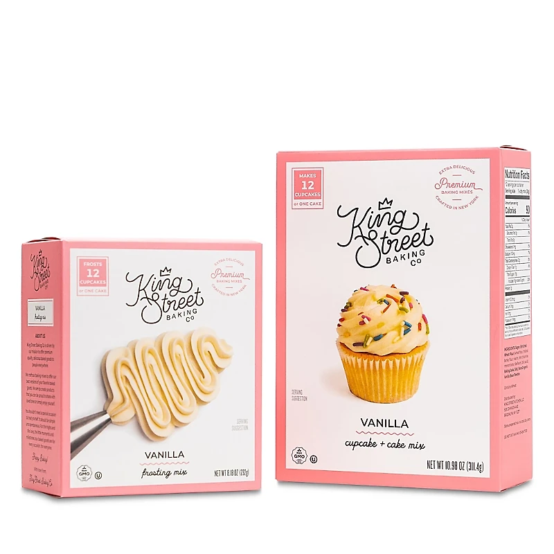 King Street Baking Co Vanilla Cupcake & Cake Mix/Vanilla Frosting Mix Bundle