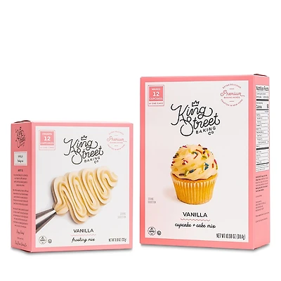 King Street Baking Co Vanilla Cupcake & Cake Mix/Vanilla Frosting Mix Bundle