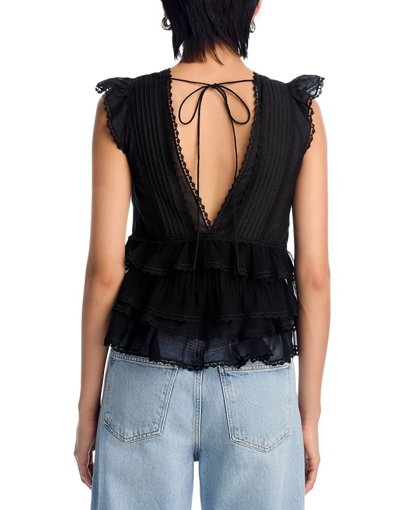 Blanche Lace Trim Top