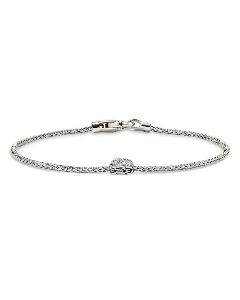 Sterling Silver JH Essentials Diamond Pavé Disc Chain Bracelet