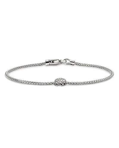 Sterling Silver JH Essentials Diamond Pavé Disc Chain Bracelet