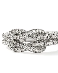 Sterling Silver Love Knot Diamond Ring