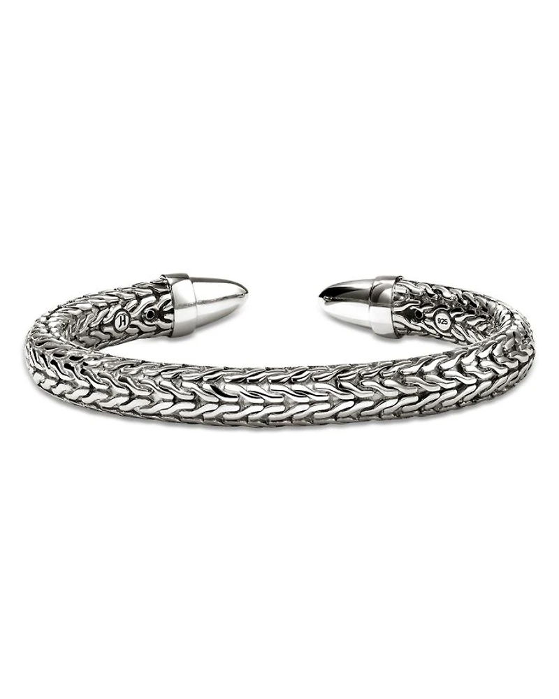 Sterling Silver Spear Diamond Pavé Flex Cuff Bracelet