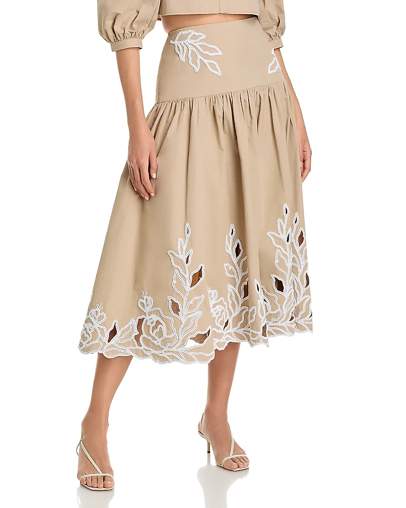 Cinq a Sept Trailing Peonies Tilda Skirt
