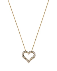Bloomingdale's Fine Collection Diamond Open Heart Pendant Necklace