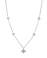 Roberto Coin 18K White Gold Love by the Inch Diamond Flower Station Necklace, 15-17