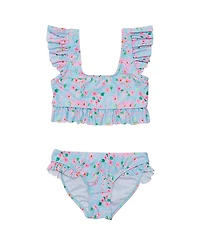 Snapper Rock Girls' Daisy Chain Frilled Crop Bikini - Little Kid, Big Kid