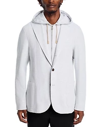 Cotton Pique Jersey Removable Hood Soft Jacket
