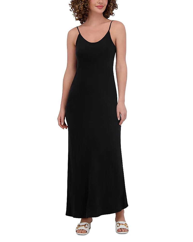 Point Brushed Straight Slip Dress