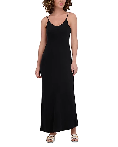 Point Brushed Straight Slip Dress
