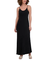 Point Brushed Straight Slip Dress