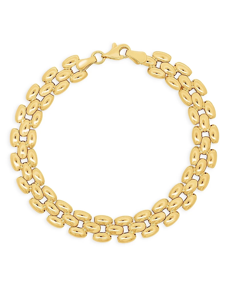 Bloomingdale's Fine Collection Three Row Panther Link Chain Bracelet