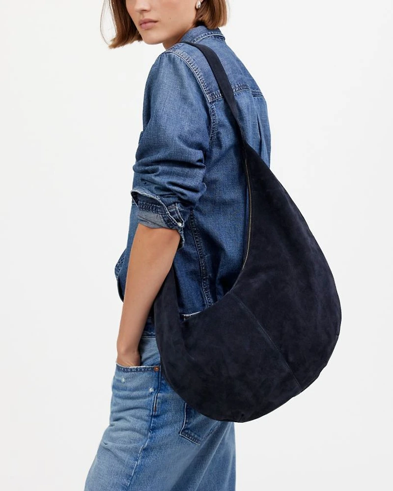 Slouch Suede Hobo Shoulder Bag