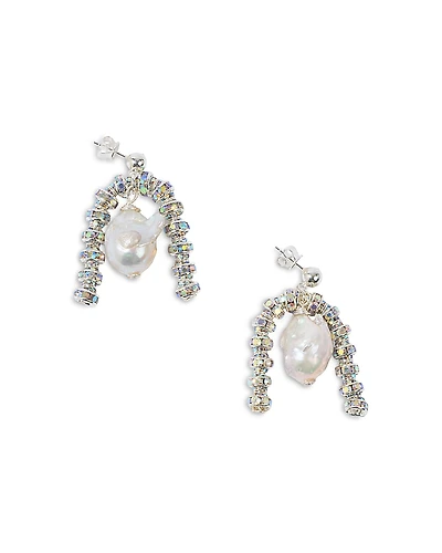 Pearl Octopuss. y Paris Crystal & Baroque Cultured Freshwater Pearl Drop Earrings