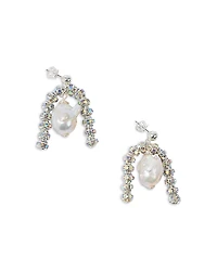 Pearl Octopuss. y Paris Crystal & Baroque Cultured Freshwater Pearl Drop Earrings