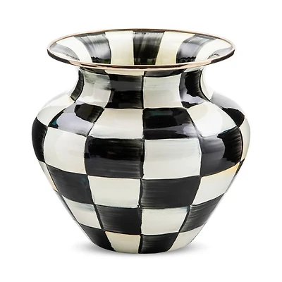Courtly Check Enamel Vase, Large