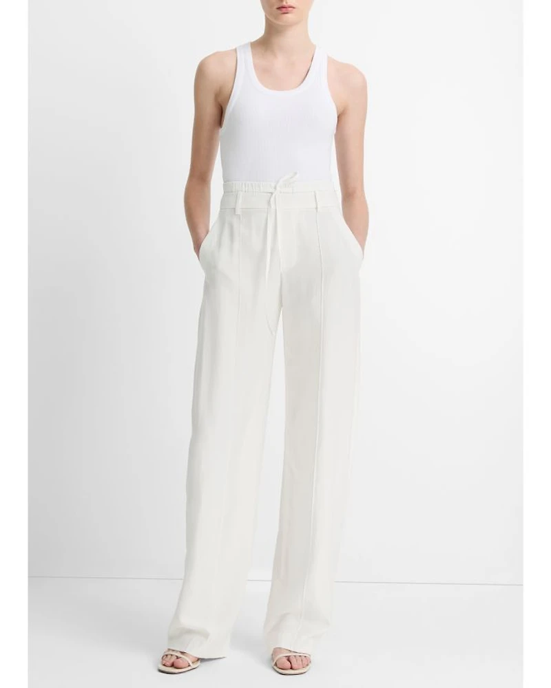 Mid Rise Double Waistband Trousers
