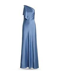 Satin Charmeuse One Shoulder Gown