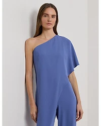 Cape Georgette One Shoulder Jumpsuit