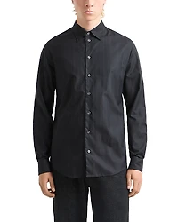 Emporio Armani Wave Jacquard Textured Regular Fit Button Down Shirt